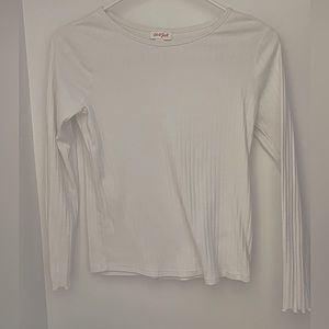 Girls Long Sleeve Ribbed T-Shirt, Size (10-12 L)